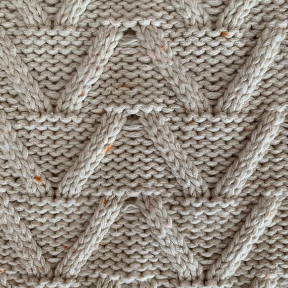 BDG Urban Outfitters Women Cable Knit Sweater XSmall Cream Fisherman Elbow Patch - Picture 8 of 14